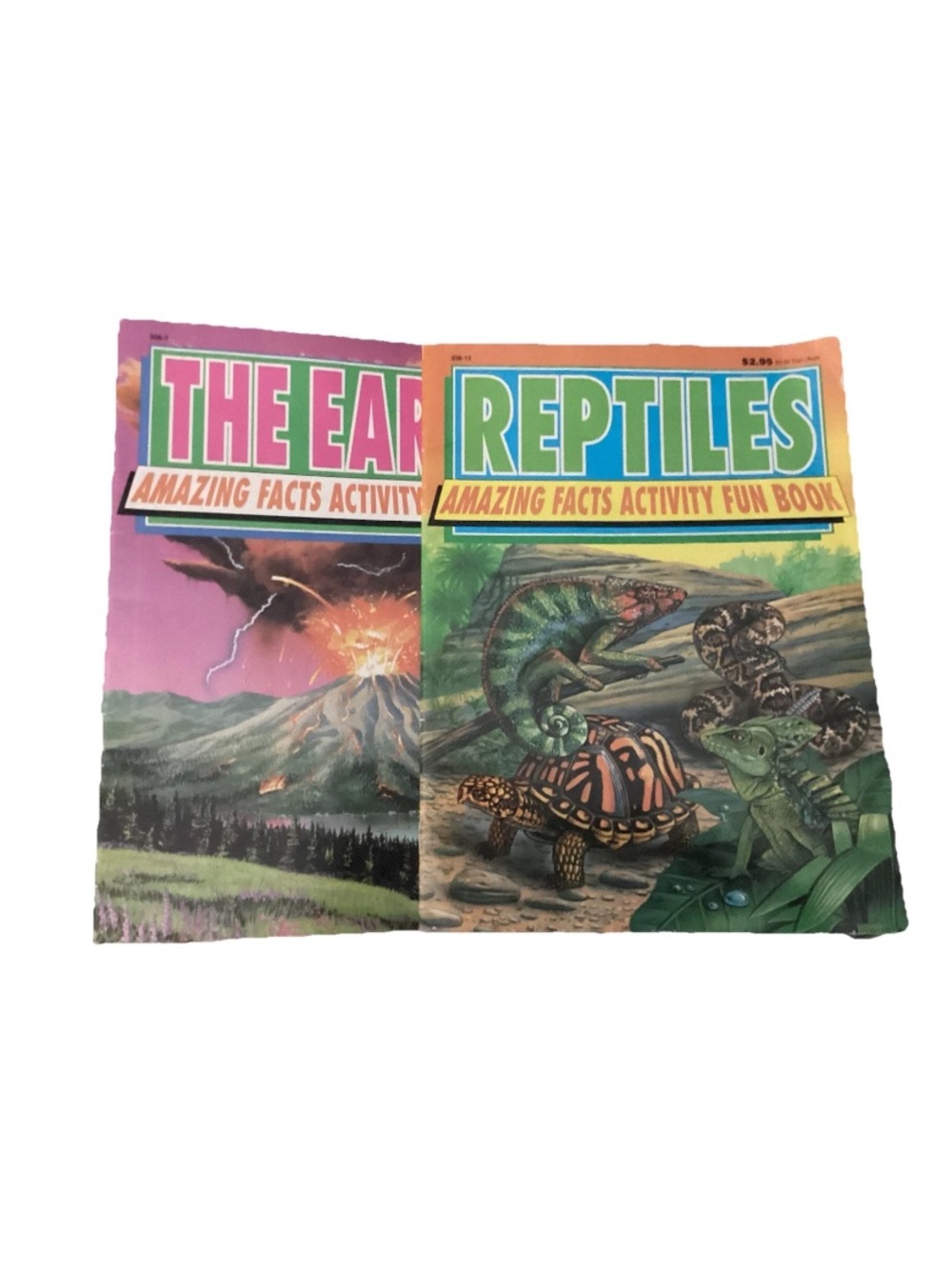 Vintage Amazing Facts Activity Fun Book Lot Earth Reptiles Educational Kids MINT